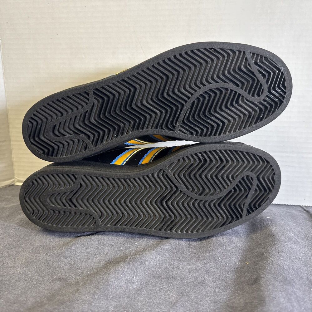 Adidas Superstar Mens Size 7 Black Gold Blue Athletic Lifestyle Shoes Sneakers - Picture 10 of 13